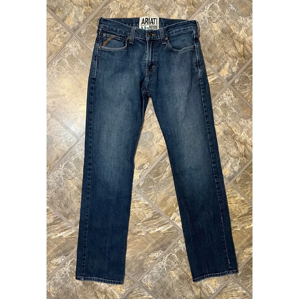 Ariat M7 Rocker Straight Leg Jeans Men 32x36 Blue Western Denim Workwear